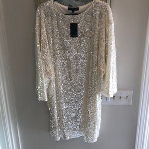 Ivory sequined dress